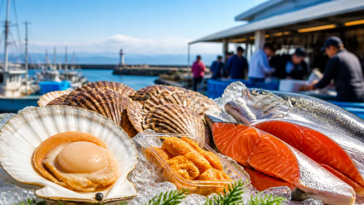厚田漁港の朝市とは？浜値で魚介が買える石狩の人気スポットの解説画像
