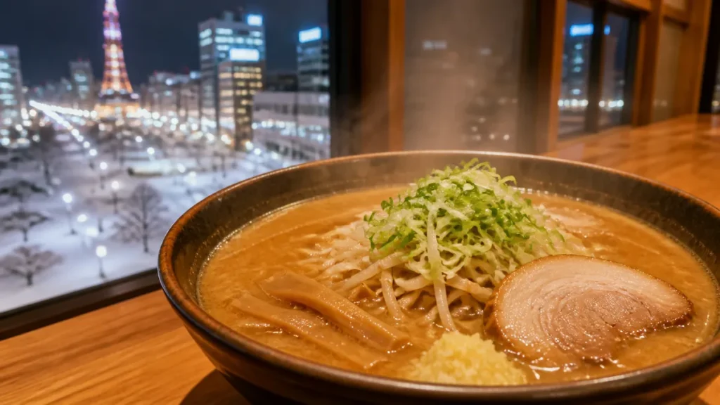 らーめん輝風は札幌すすきので深夜も通える味噌の名店｜メニュー・混雑・行き方まとめのアイキャッチ画像