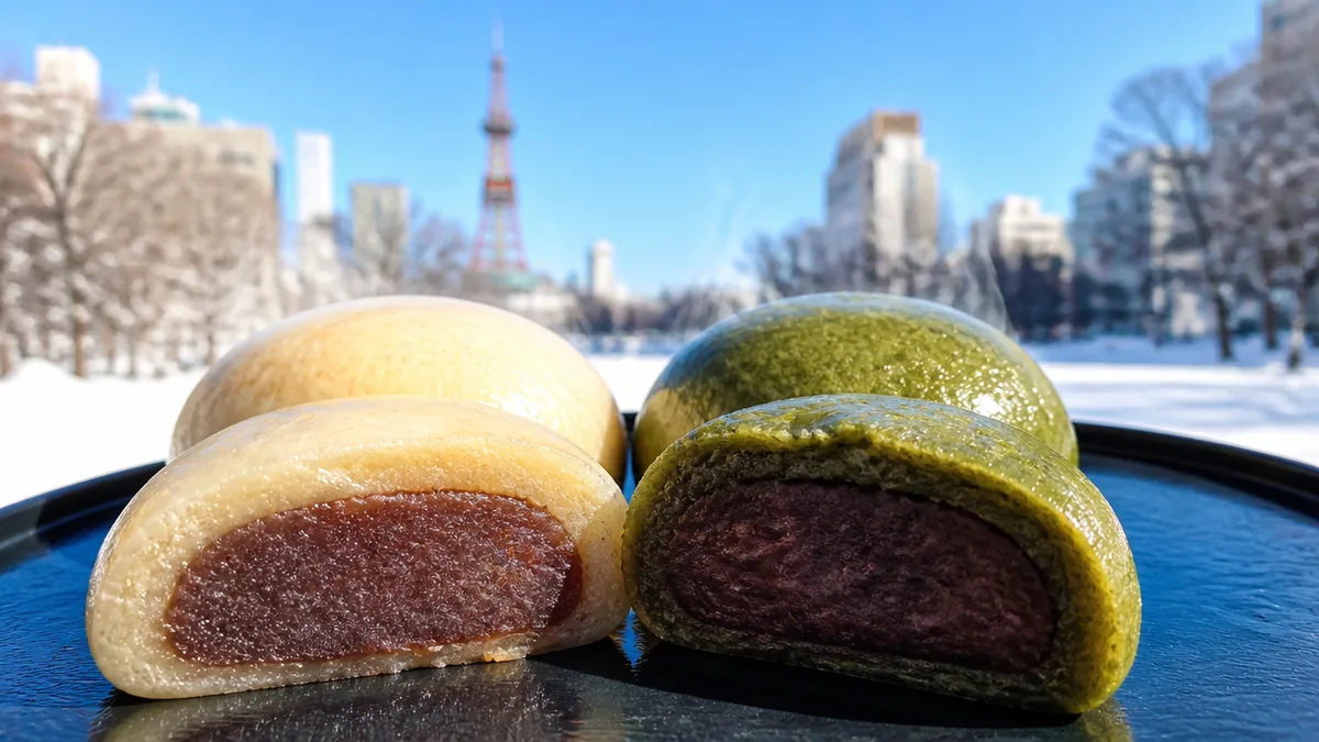 よもぎが人気「定山渓物産館 おもひで屋」で味わう2種の食べ比べの解説画像