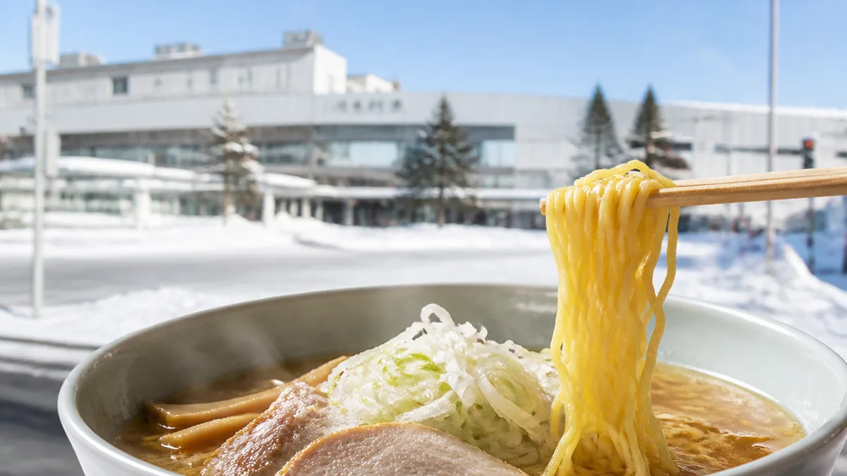 JR旭川駅から徒歩5分以内で食べたいならどっち？の解説画像