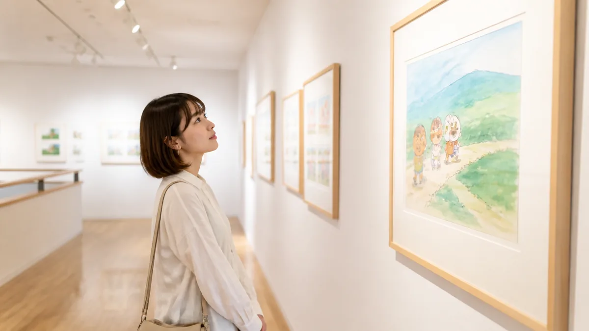 2階ギャラリーは2026年5月に再開|原画とセル画が並ぶ静かな空間の解説画像