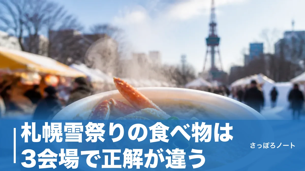 札幌雪祭りの食べ物は3会場で正解が違う｜地元民が教える屋台グルメの回り方と混雑回避術のアイキャッチ画像