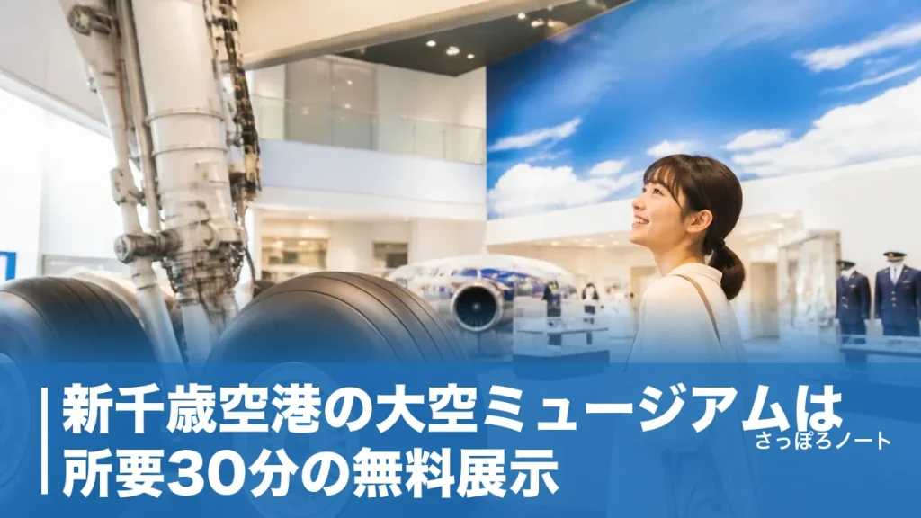 新千歳空港の大空ミュージアムは所要30分の無料展示｜実物タイヤと制服体験を徹底ガイドのアイキャッチ画像