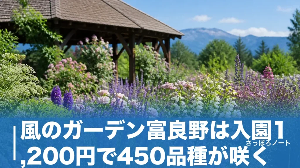 風のガーデン富良野は入園1,200円で450品種が咲く｜受付から送迎4分の回り方と見頃を解説のアイキャッチ画像