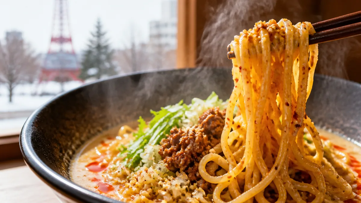 札幌担々麺なり屋 新琴似店は汁なしも選べる20通り|910円の白ごま担々麺と福住店の違いのアイキャッチ画像