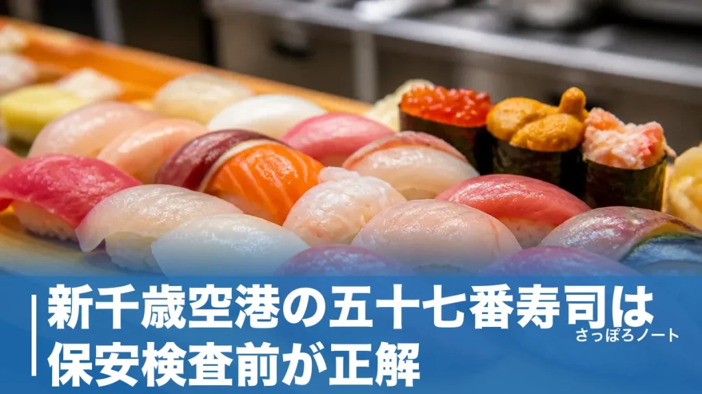 新千歳空港の五十七番寿司は保安検査前が正解｜70種ネタの立ち食い穴場を地元目線で攻略のアイキャッチ画像